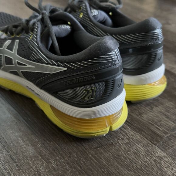 Asics Gel Nimbus Gray Yellow Womans Athletic Shoes Size 9 - Picture 6 of 9